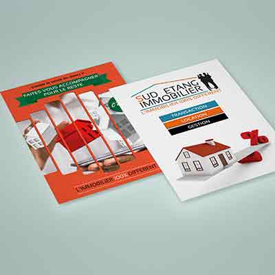 Posters conçus pour présenter les services différents de l'immobilier sur mesure